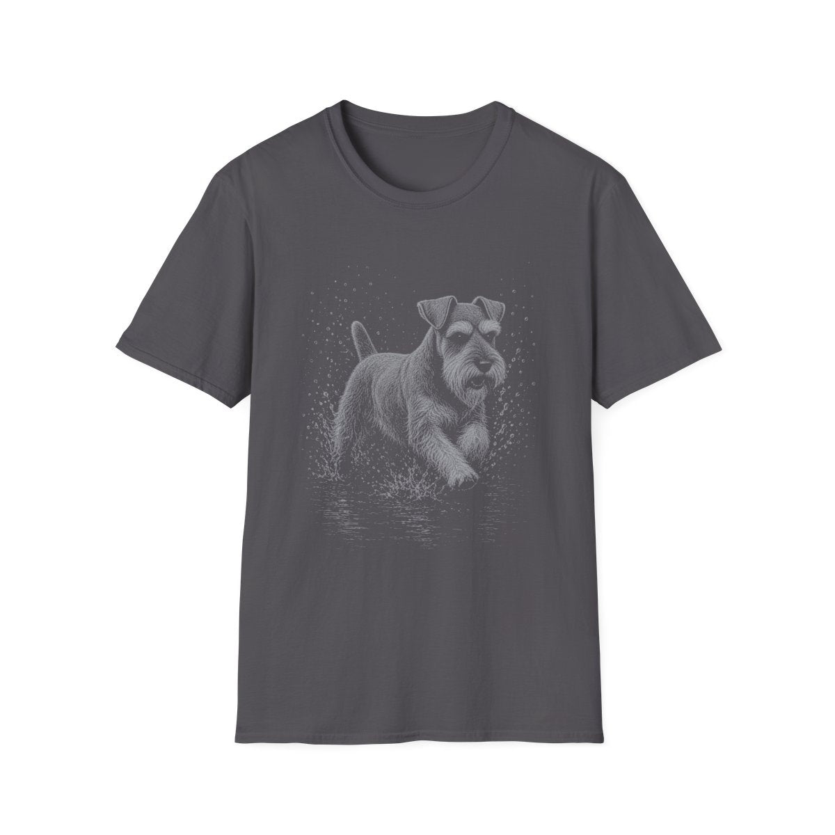 Schnauzer Water Run Tee - Charcoal