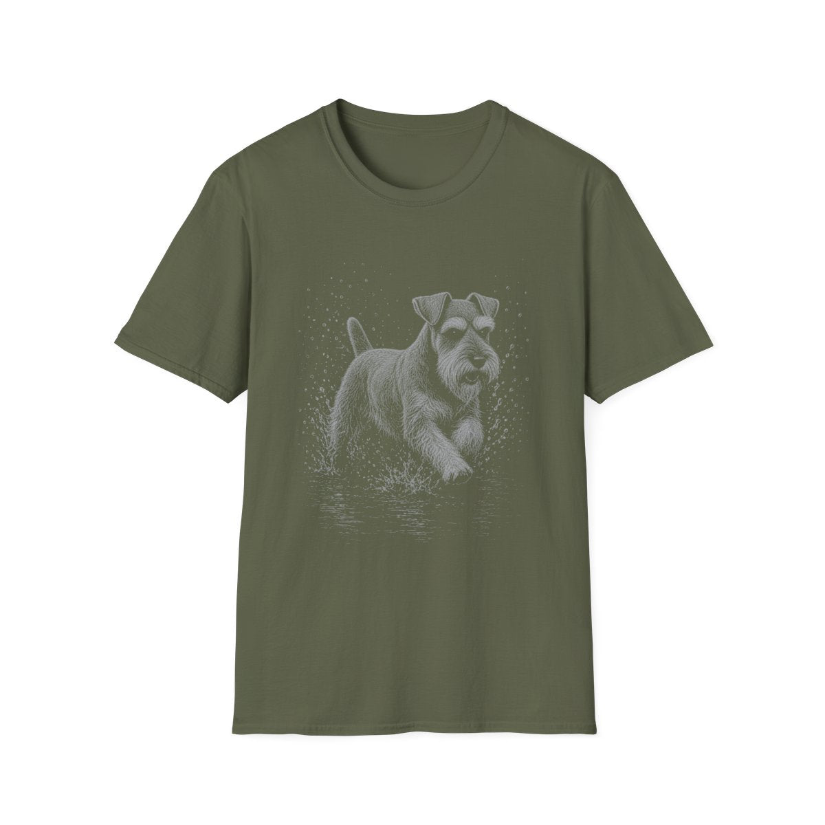 Schnauzer Water Run Tee - Military Green