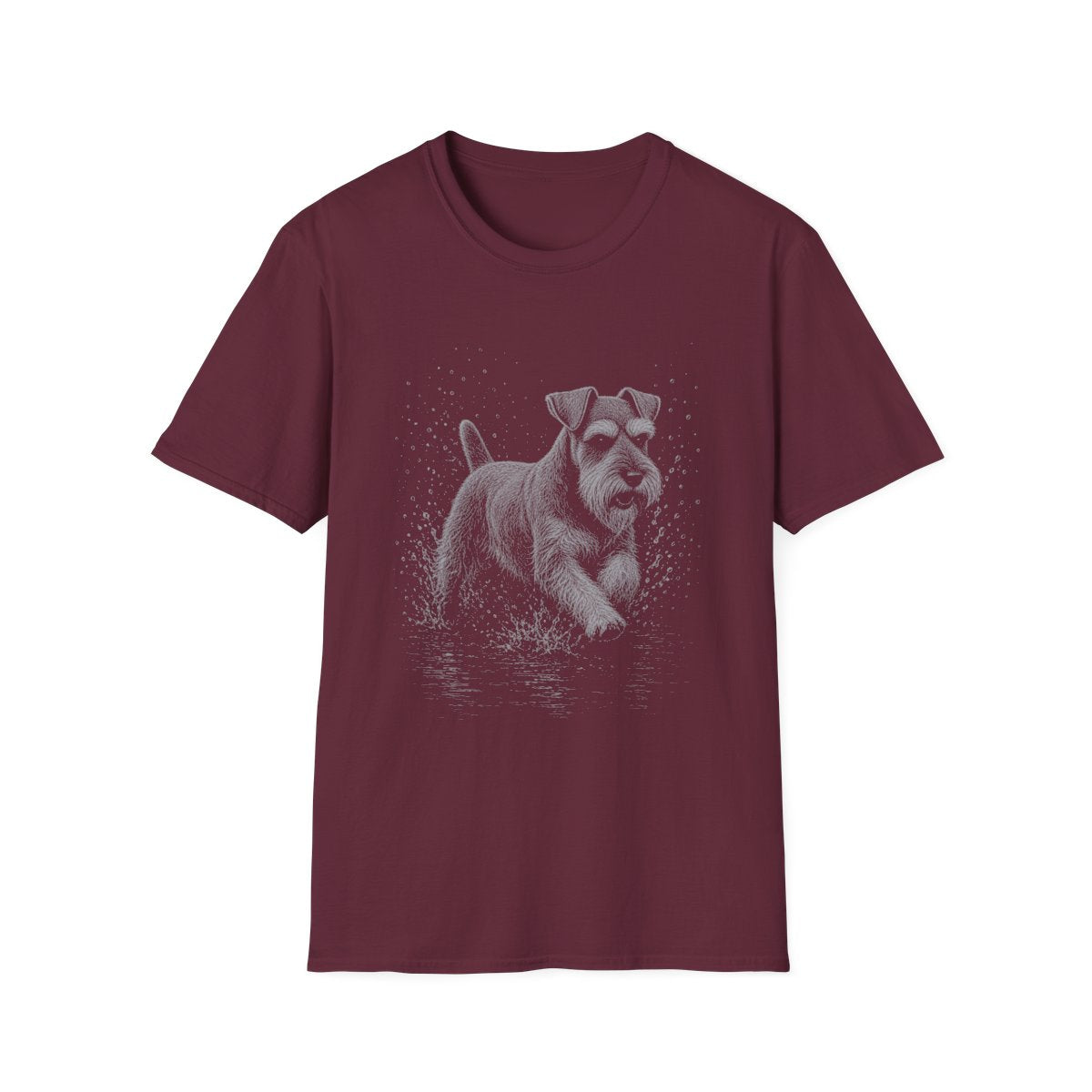 Schnauzer Water Run Tee - Maroon