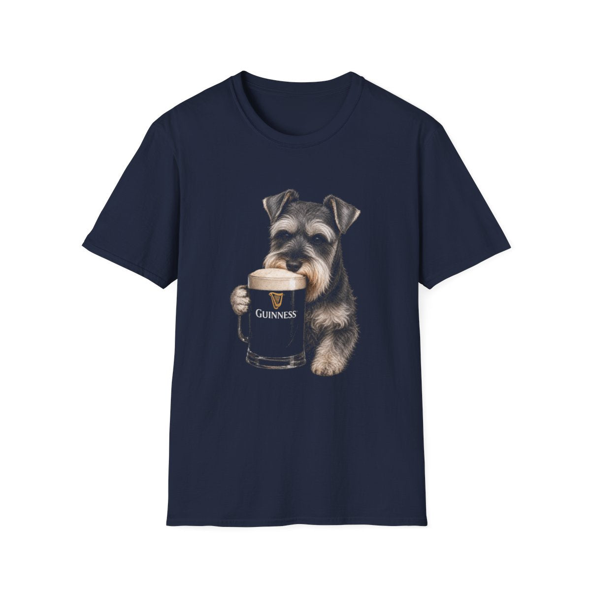 Schnauzer With A Pint Tee - Navy