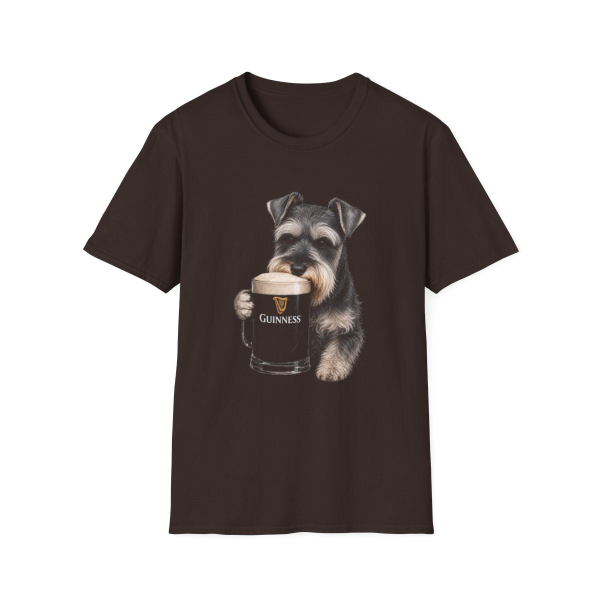 Schnauzer With A Pint Tee - Dark Chocolate