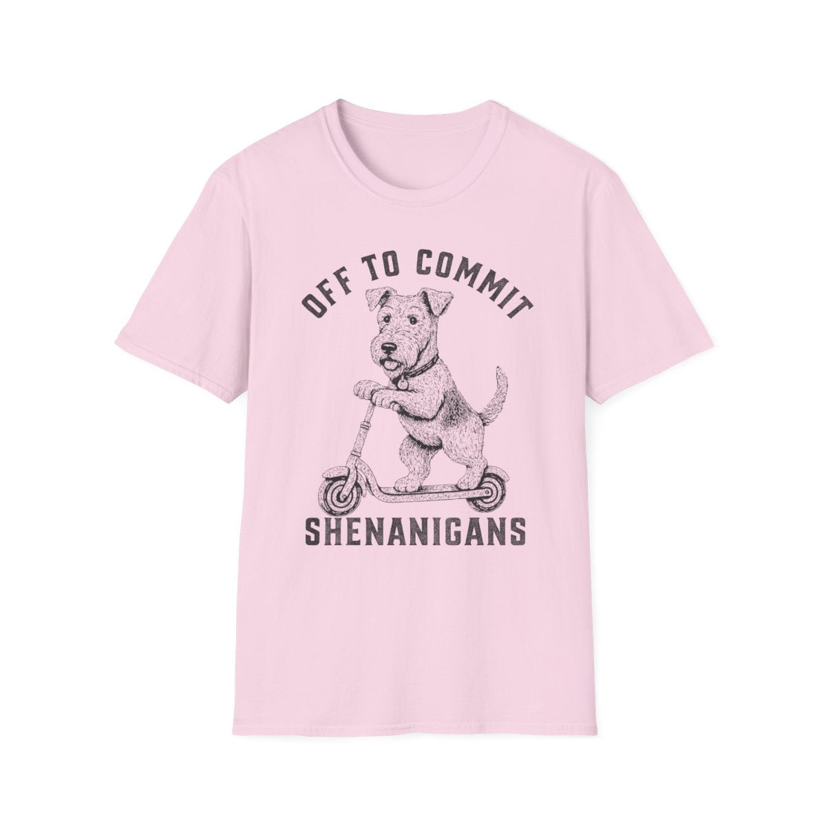Scooter Airedale Terrier Tee - Light Pink