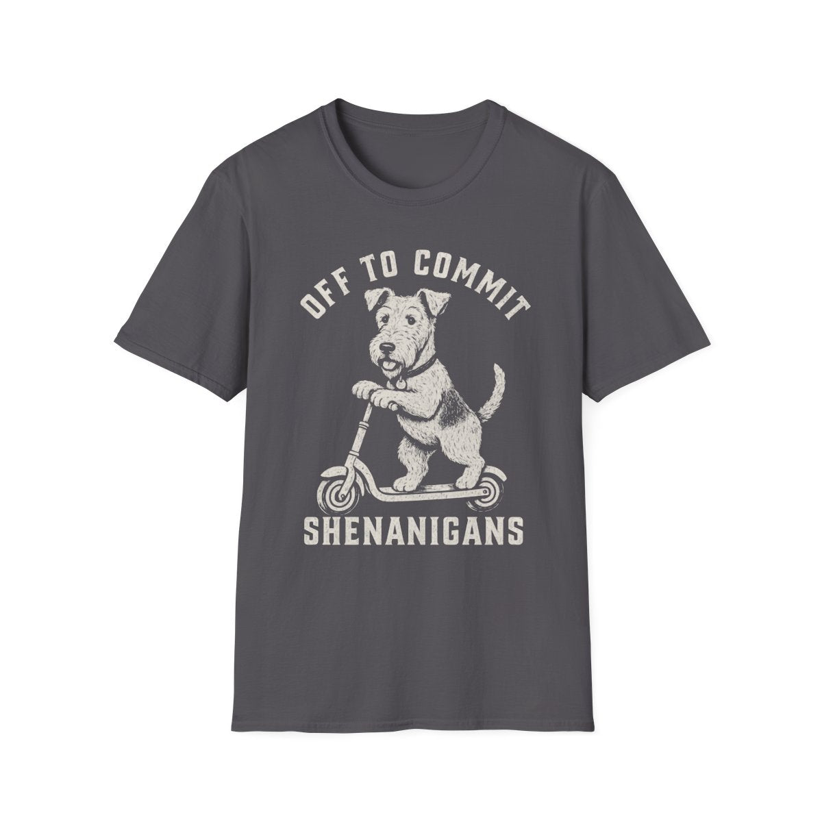 Scooter Airedale Terrier Tee - Charcoal
