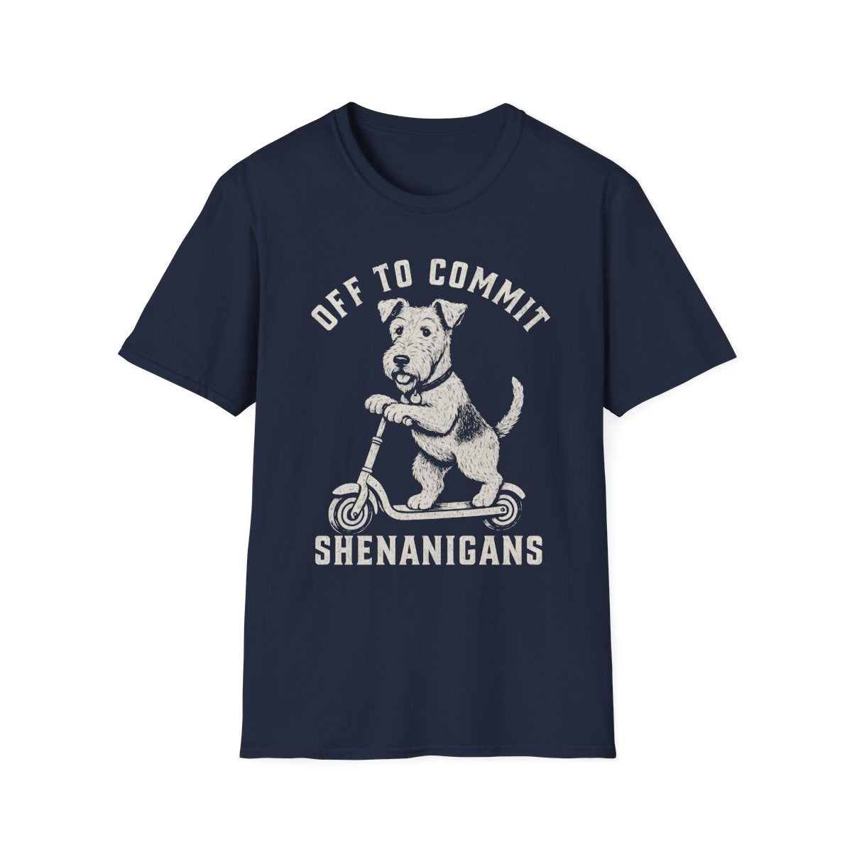 Scooter Airedale Terrier Tee - Navy