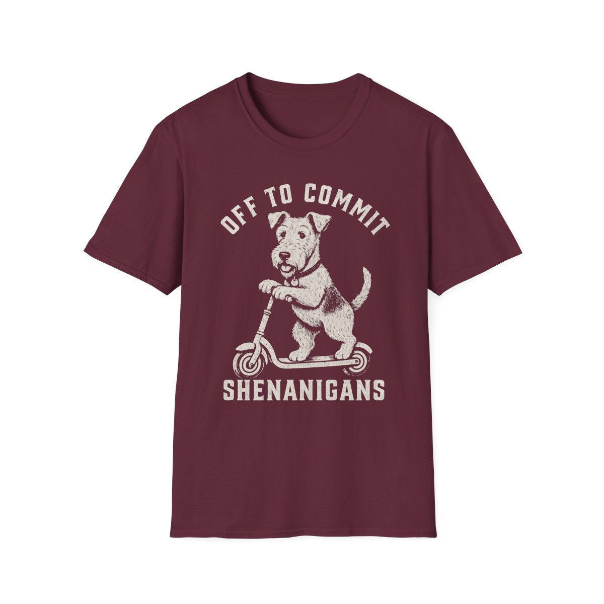 Scooter Airedale Terrier Tee - Maroon