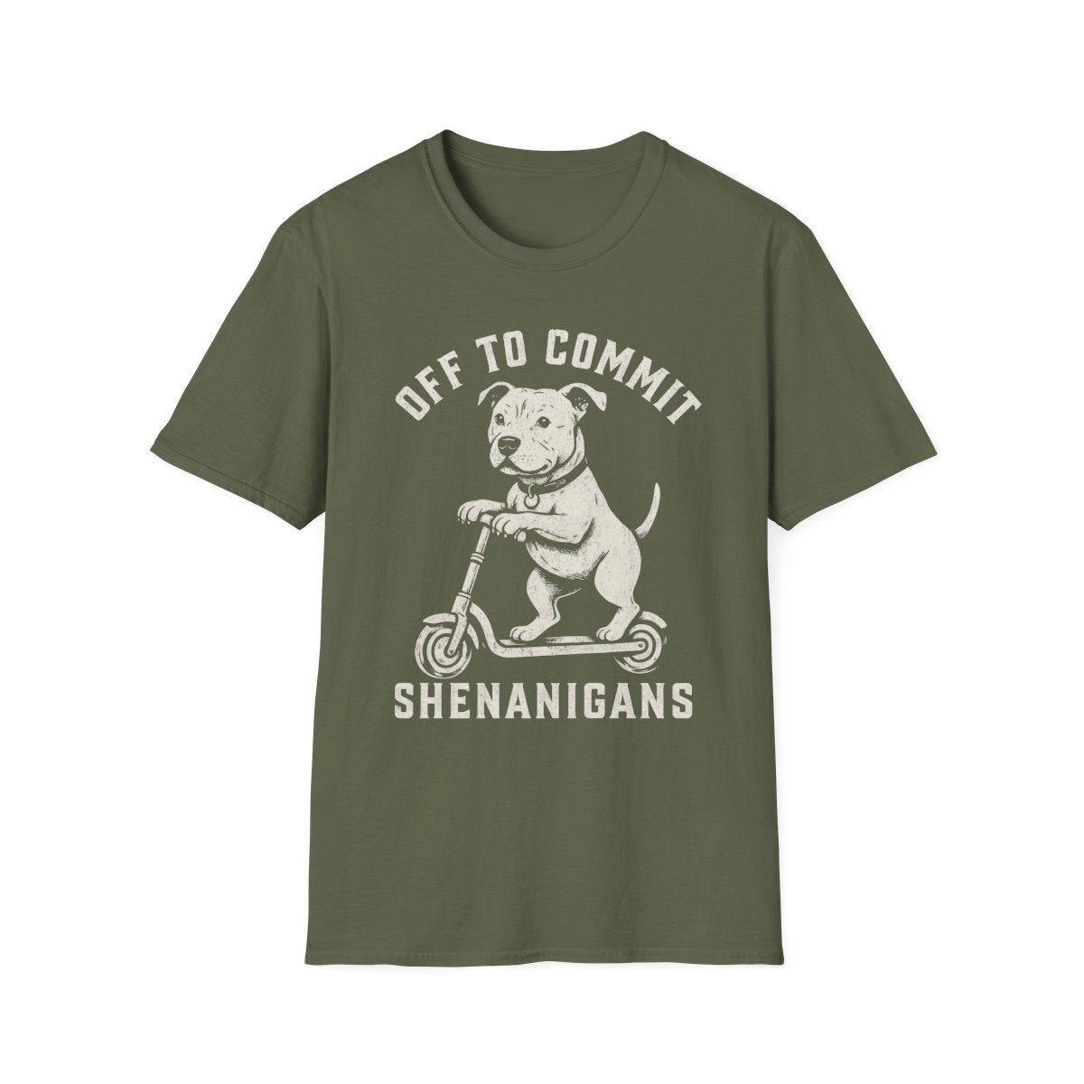 Scooter American Staffordshire Terrier Tee - Military Green