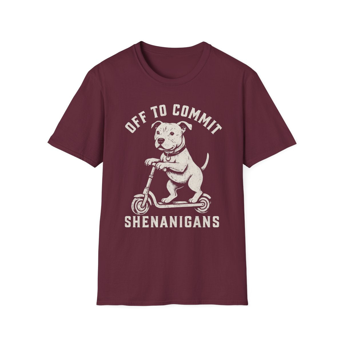Scooter American Staffordshire Terrier Tee - Maroon