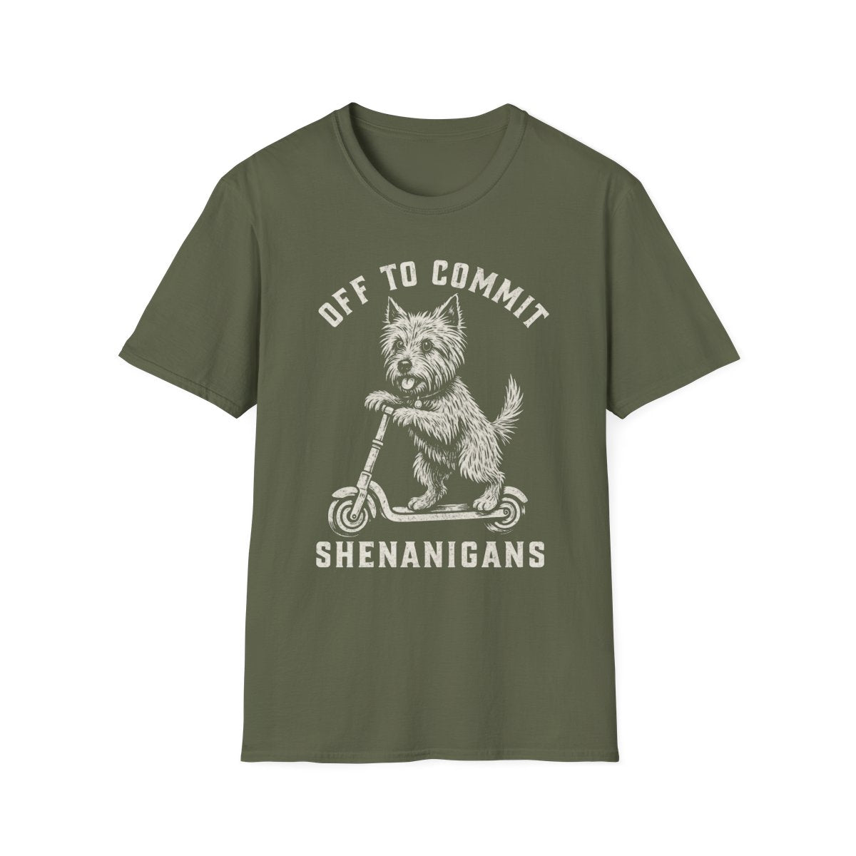 Scooter Australian Terrier Tee - Military Green