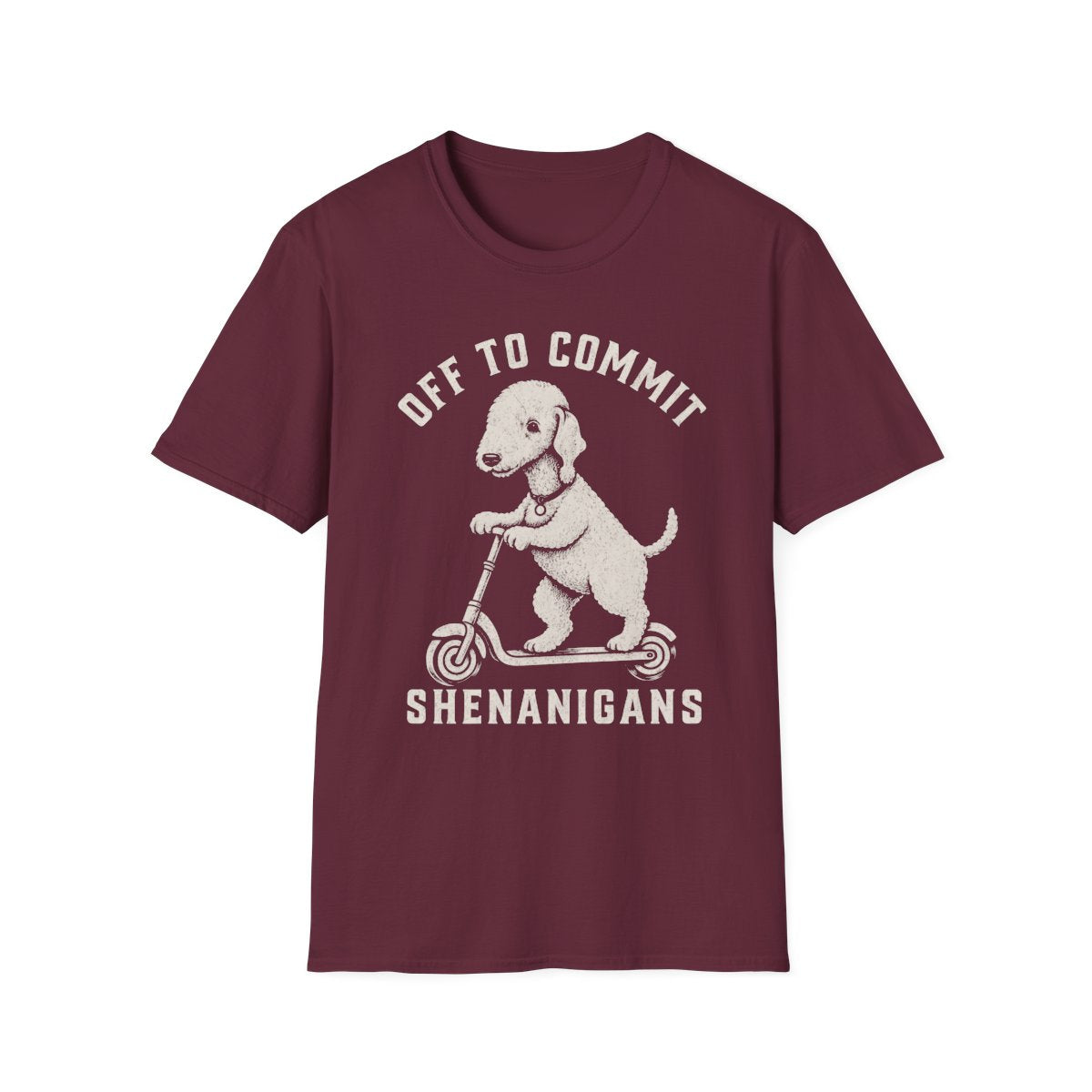 Scooter Bedlington Terrier Tee - Maroon