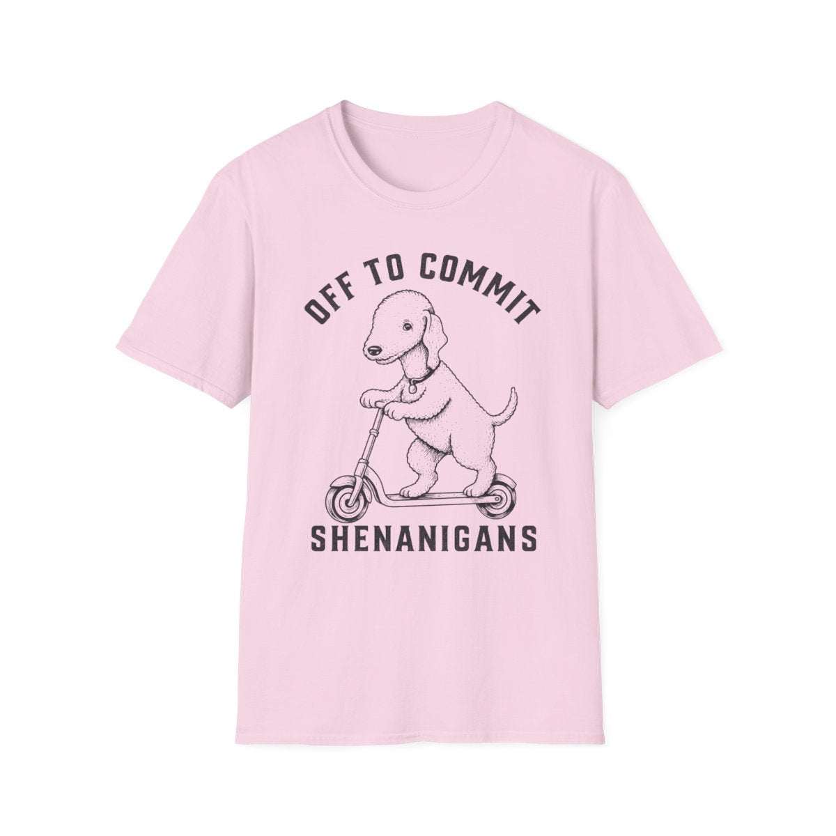 Scooter Bedlington Terrier Tee - Light Pink