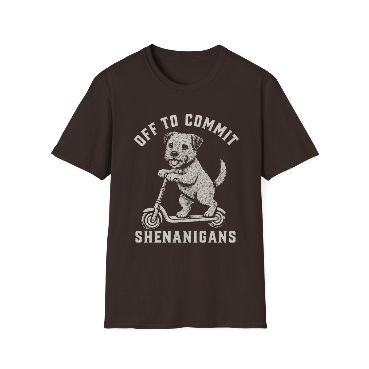 Scooter Border Terrier Tee - Dark Chocolate