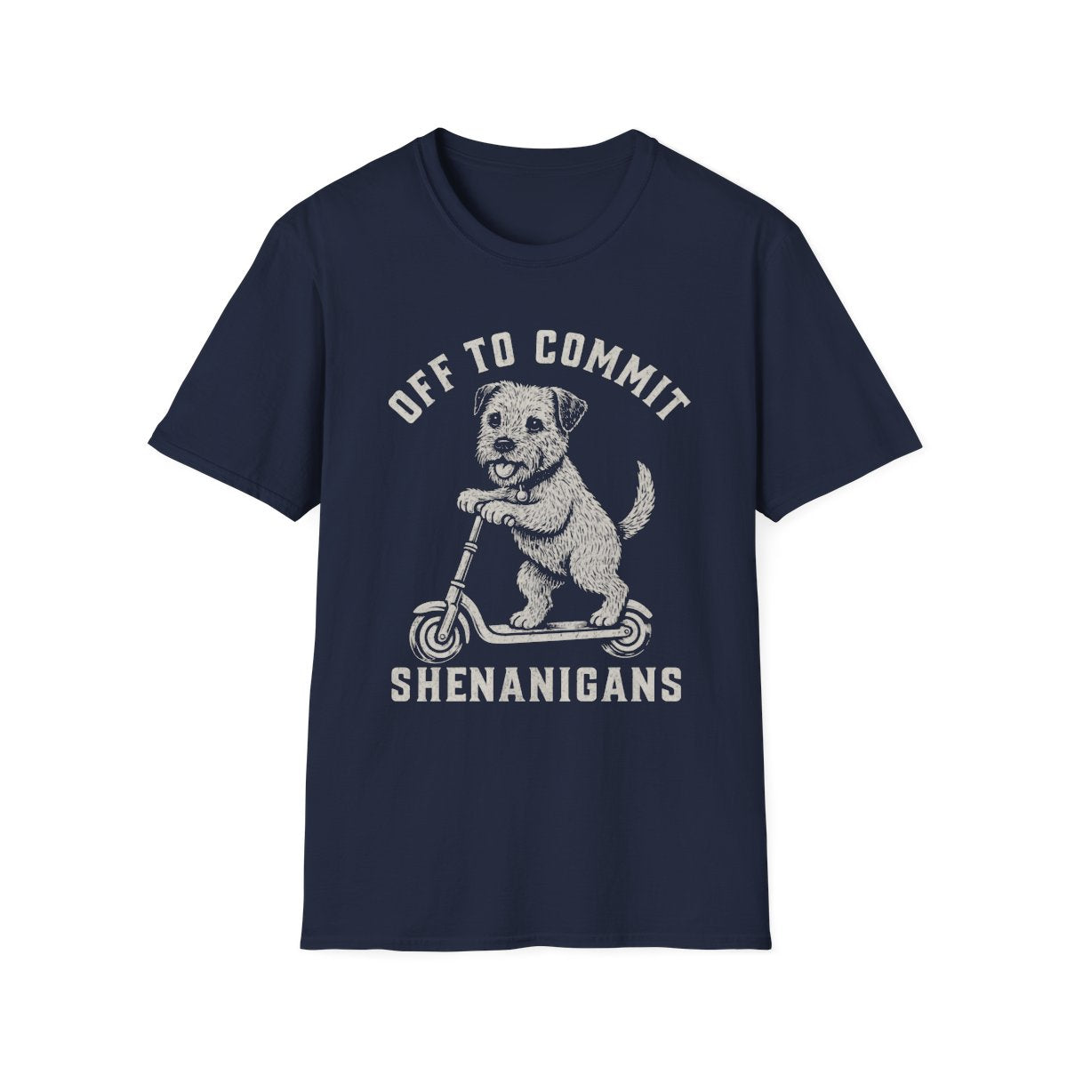 Scooter Border Terrier Tee - Navy
