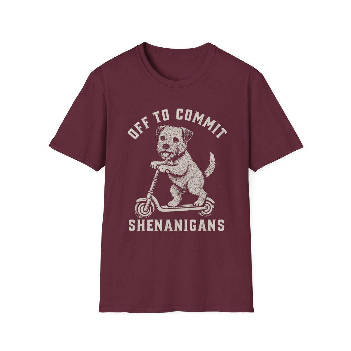 Scooter Border Terrier Tee - Maroon