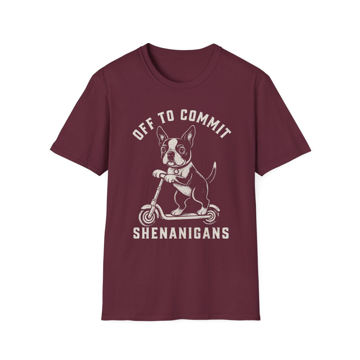 Scooter Boston Terrier Tee - Maroon