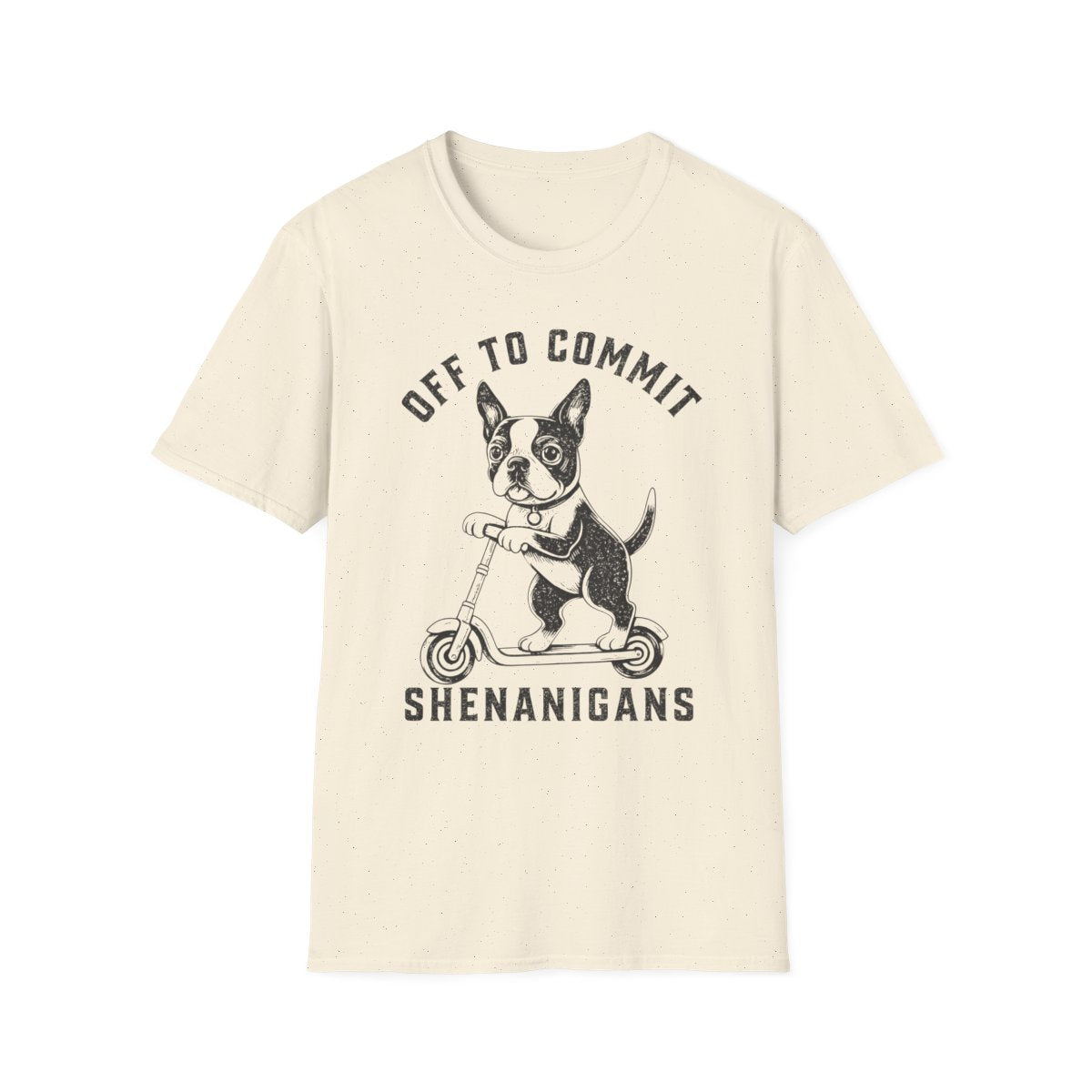 Scooter Boston Terrier Tee - Natural