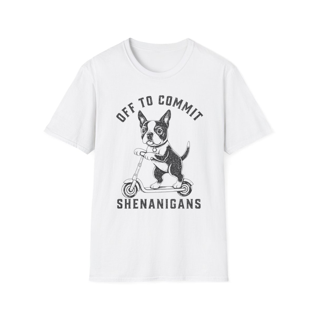 Scooter Boston Terrier Tee - White