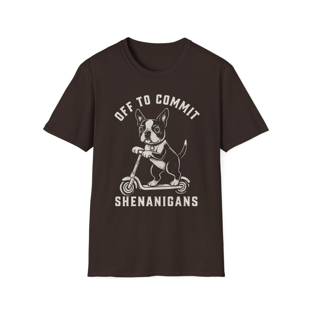 Scooter Boston Terrier Tee - Dark Chocolate