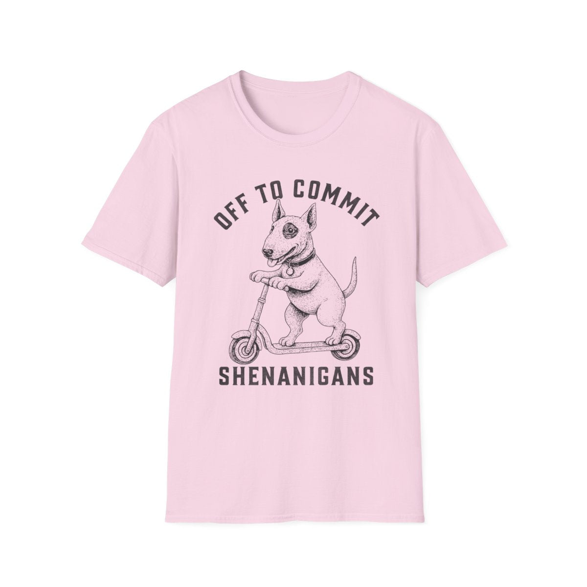 Scooter Bull Terrier Tee - Light Pink