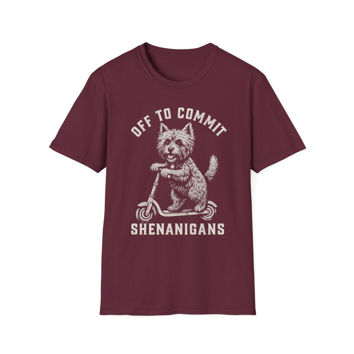 Scooter Cairn Terrier Tee - Maroon