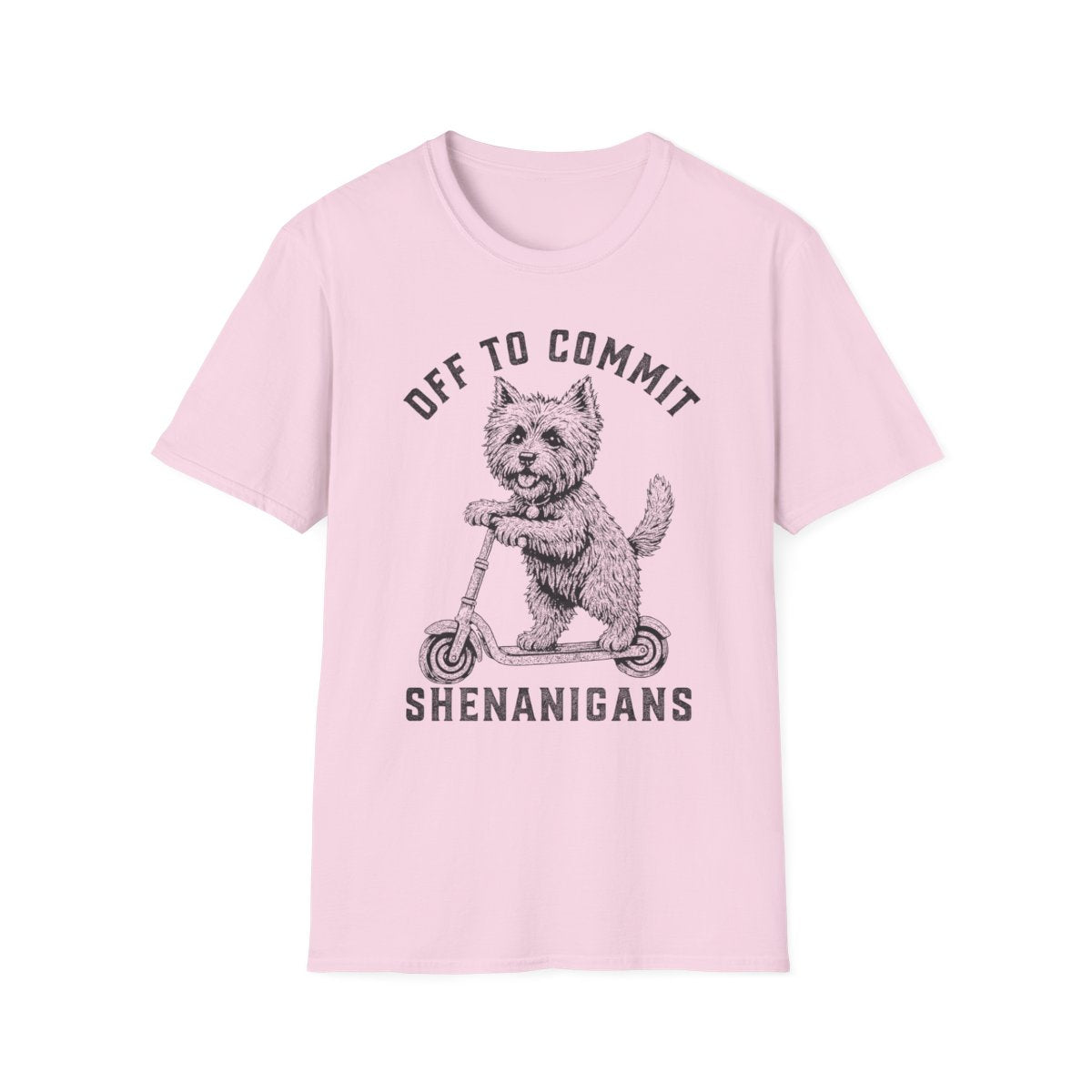 Scooter Cairn Terrier Tee - Light Pink