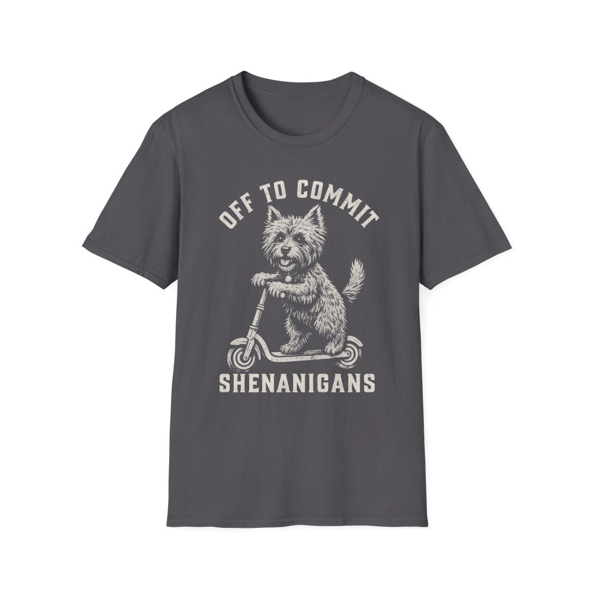 Scooter Cairn Terrier Tee - Charcoal
