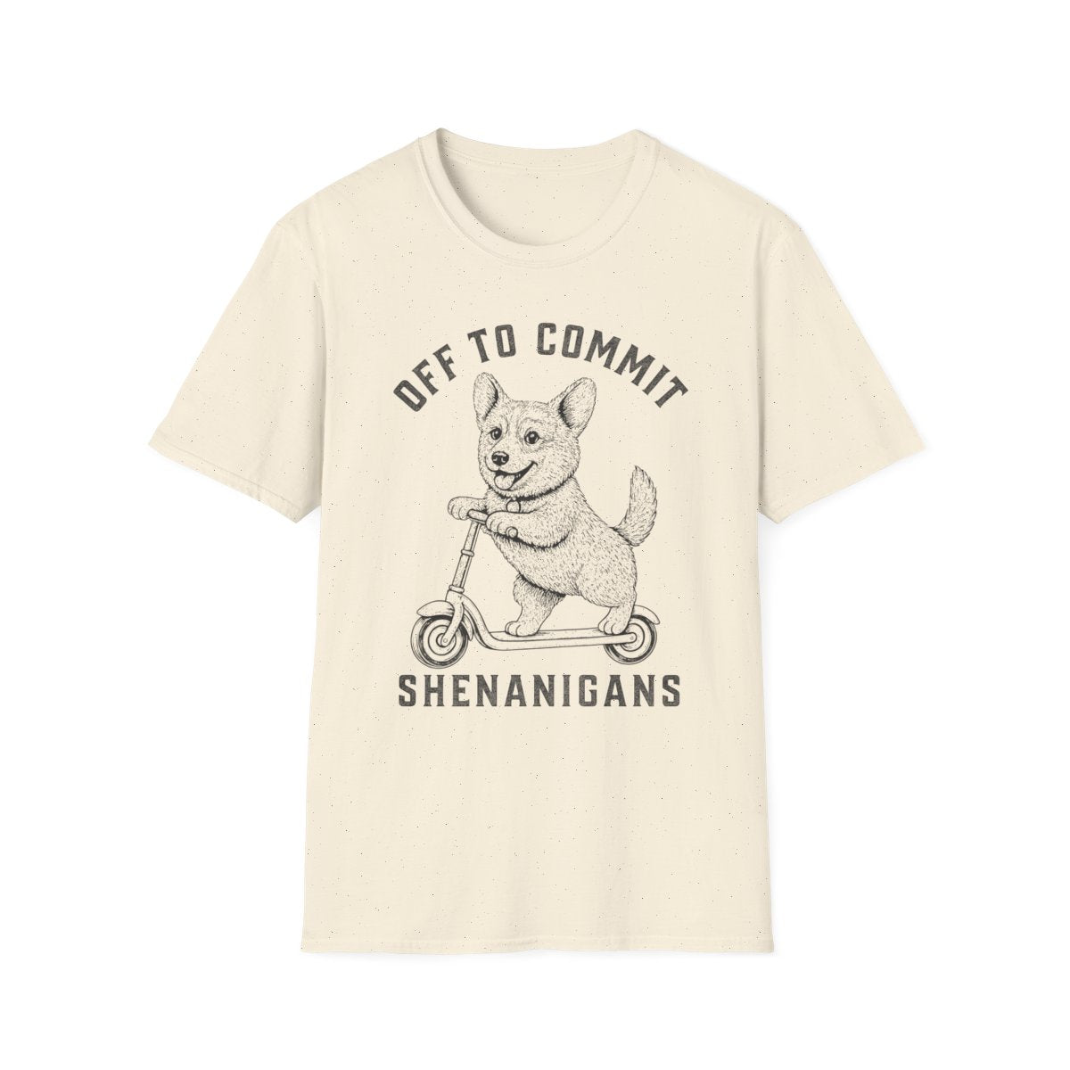 Scooter Corgi Tee - Natural