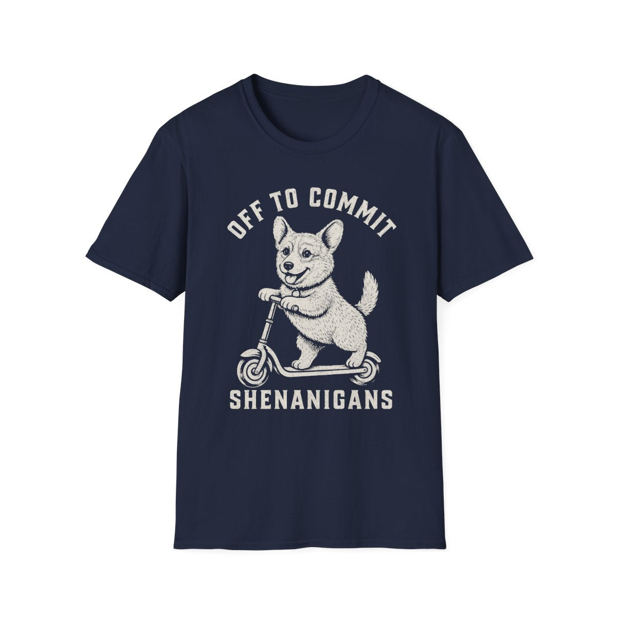 Scooter Corgi Tee - Navy