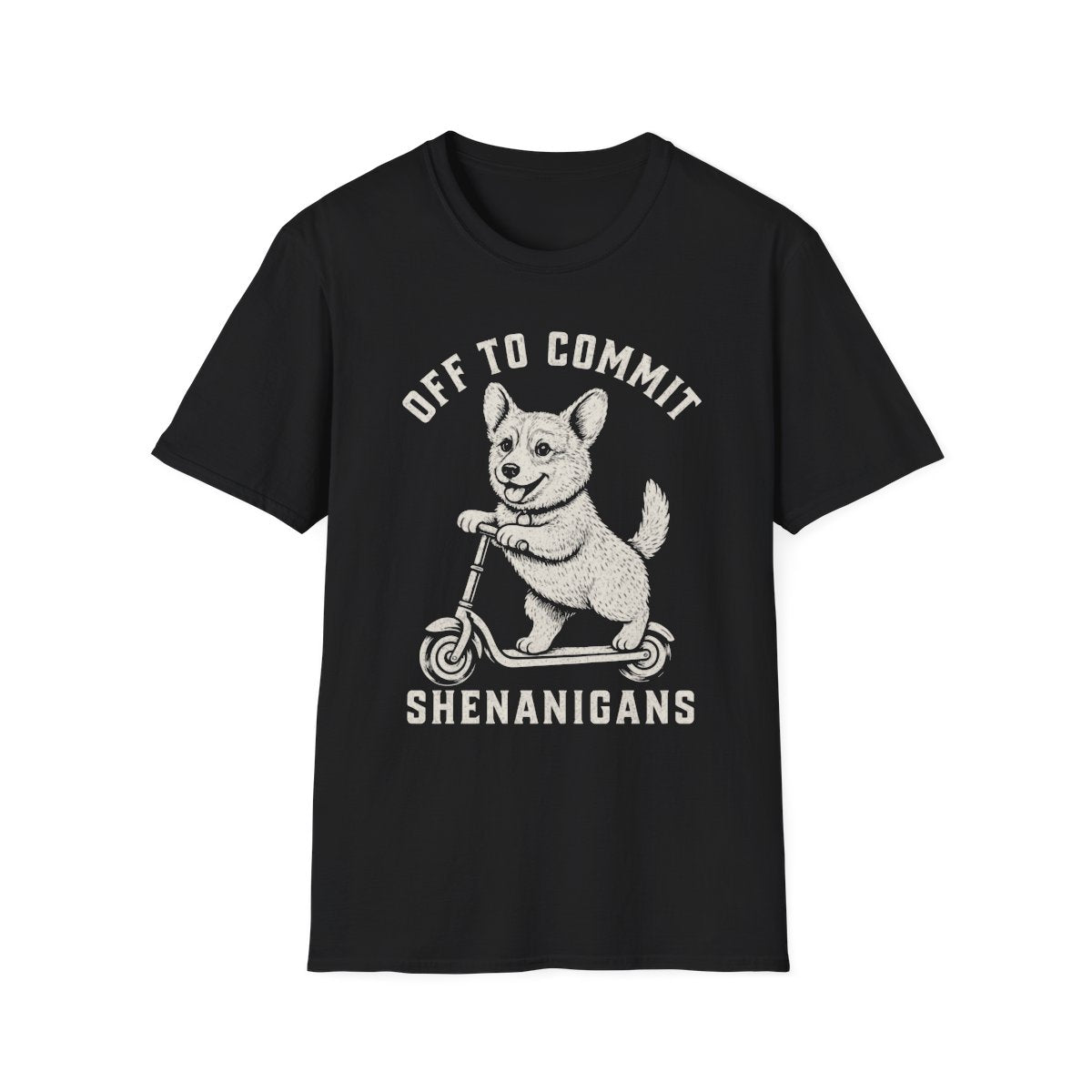 Scooter Corgi Tee - Black