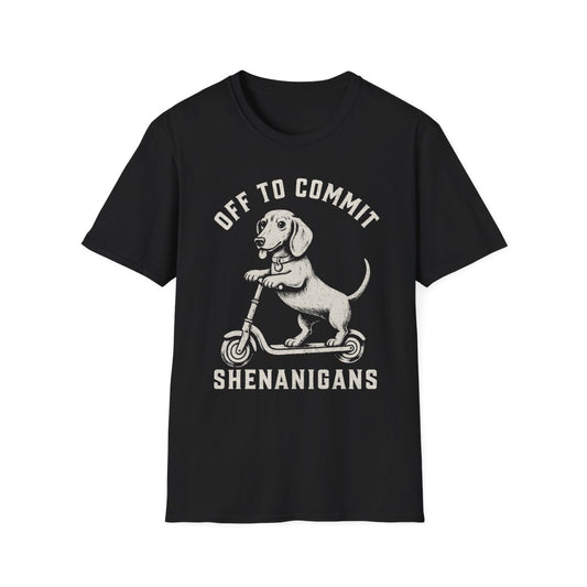 Scooter Dachshund Tee - Black