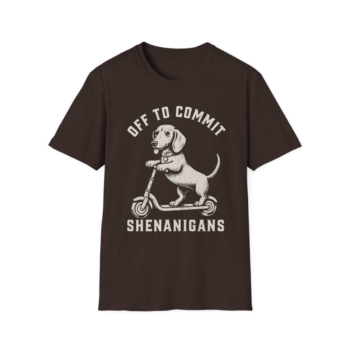 Scooter Dachshund Tee - Dark Chocolate
