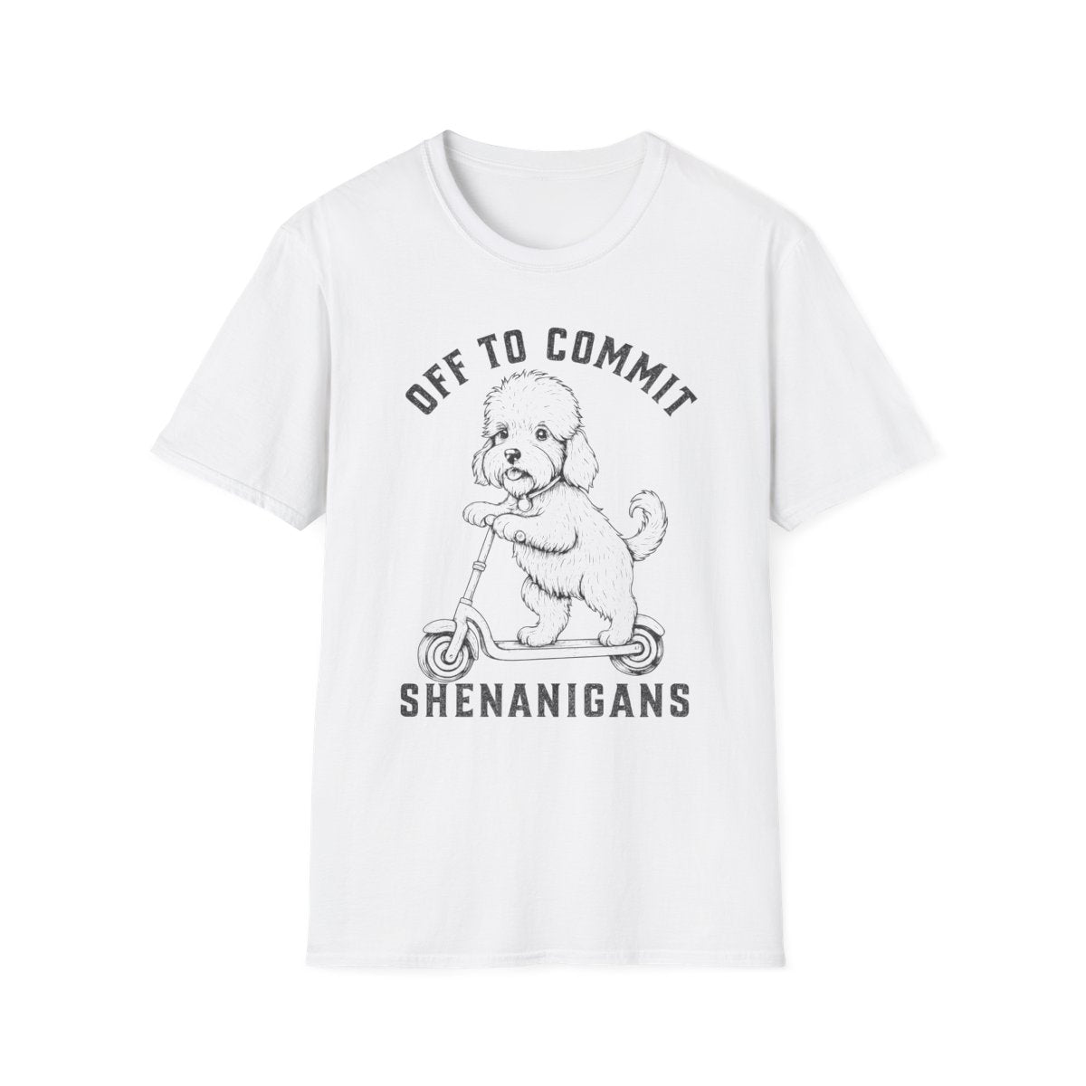 Scooter Dandie Dinmont Terrier Tee - White