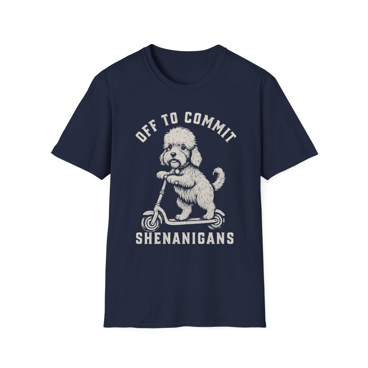 Scooter Dandie Dinmont Terrier Tee - Navy