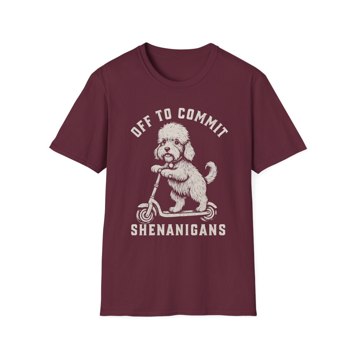 Scooter Dandie Dinmont Terrier Tee - Maroon