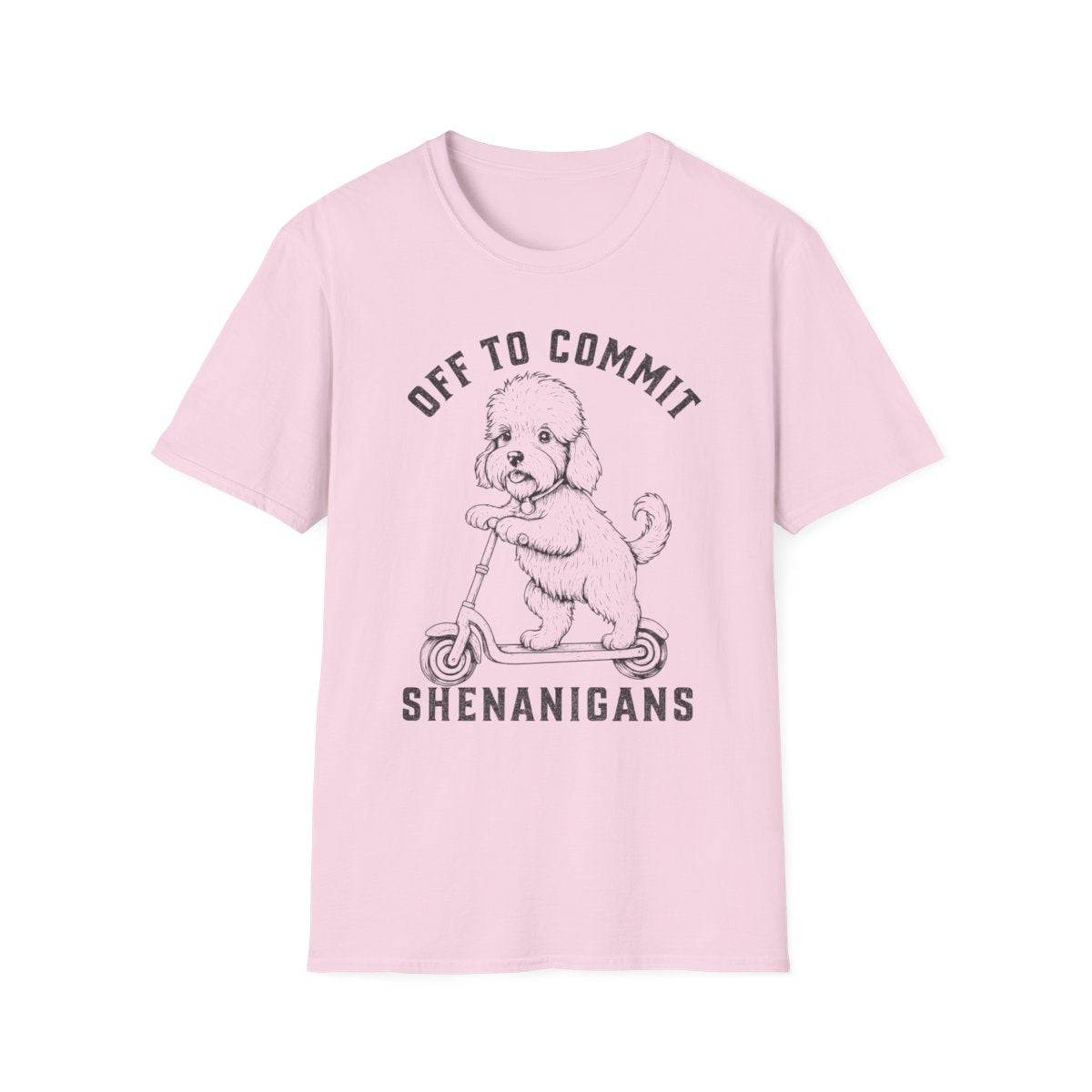 Scooter Dandie Dinmont Terrier Tee - Light Pink