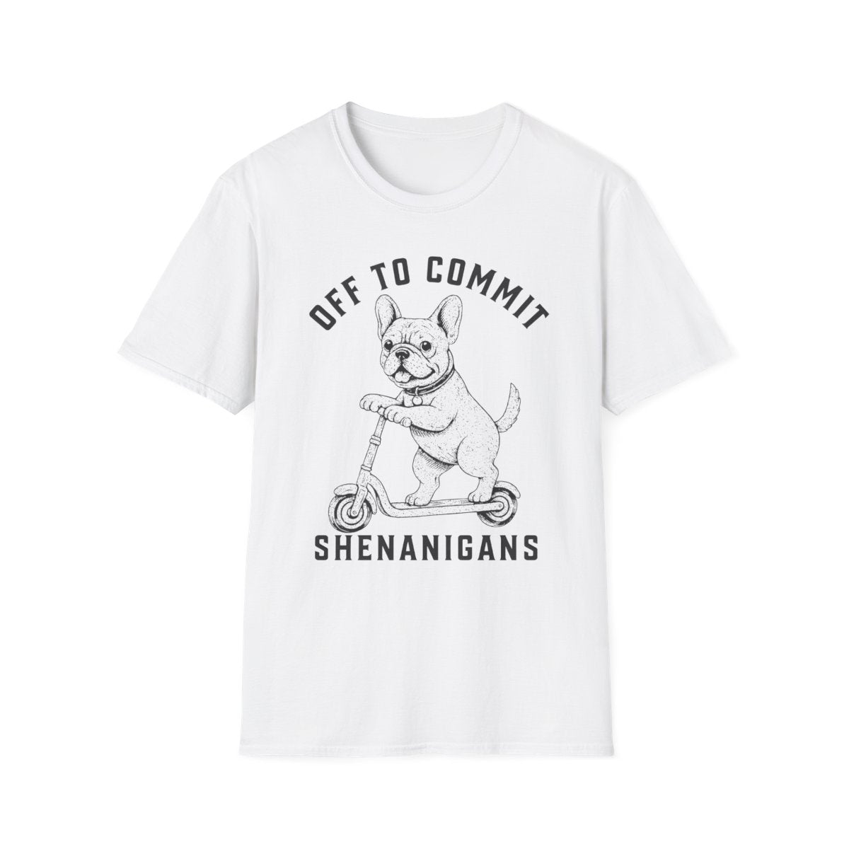 Scooter French Bulldog Tee - White