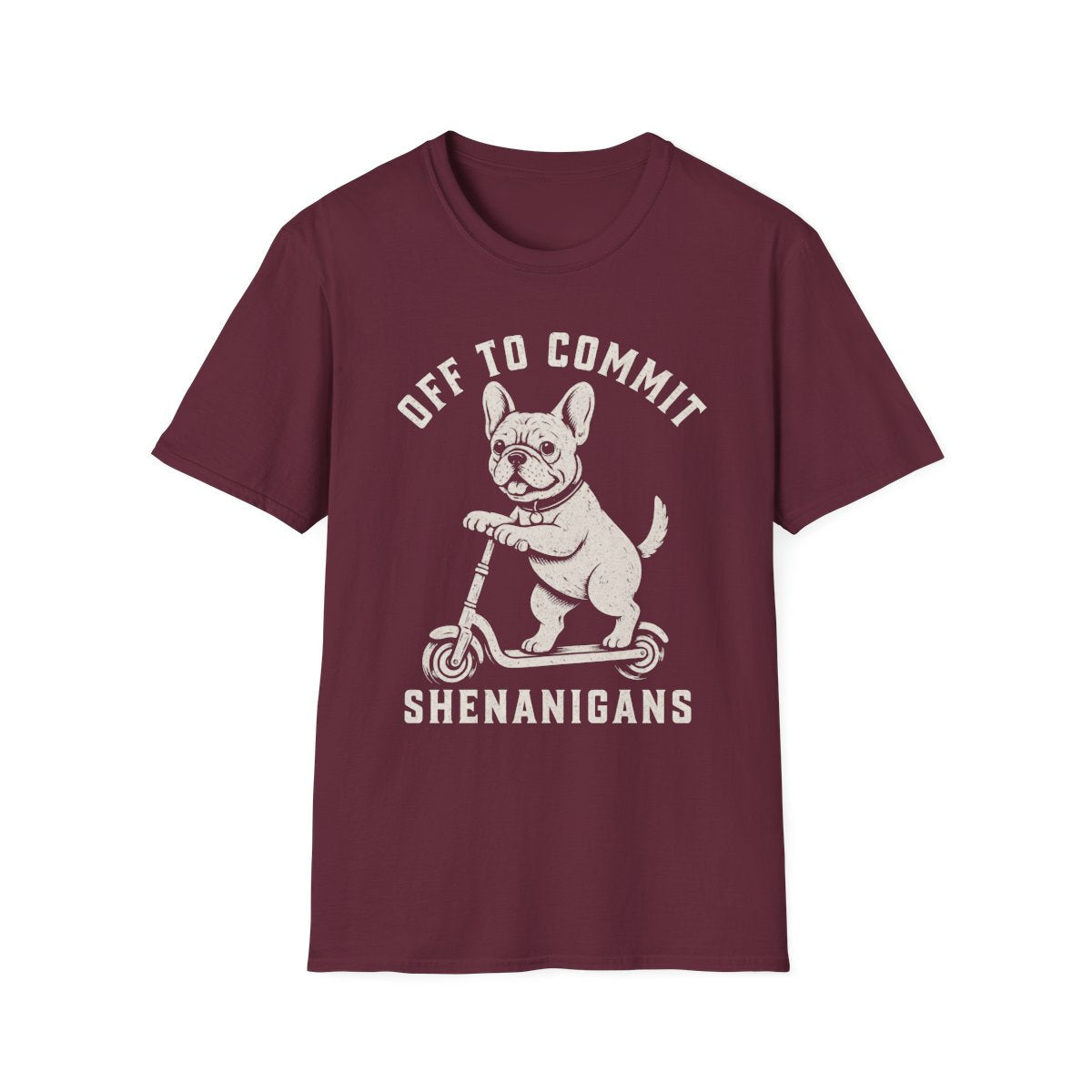 Scooter French Bulldog Tee - Maroon