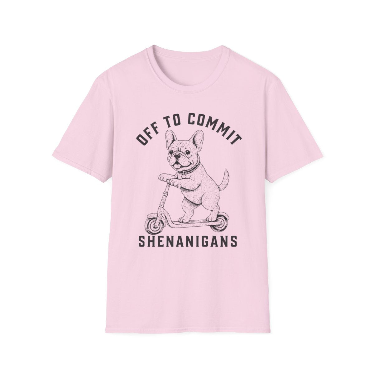 Scooter French Bulldog Tee - Light Pink