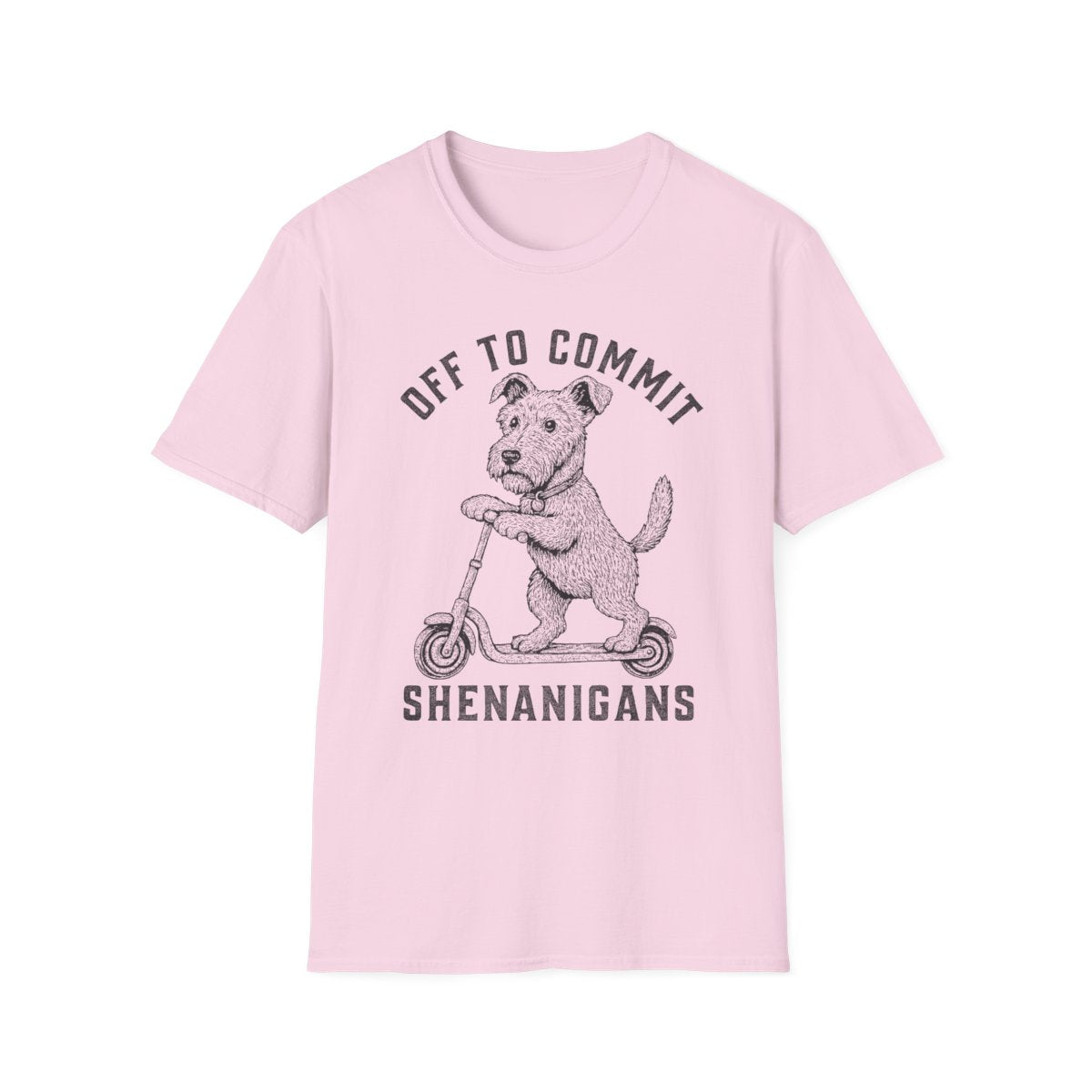 Scooter Irish Terrier Tee - Light Pink