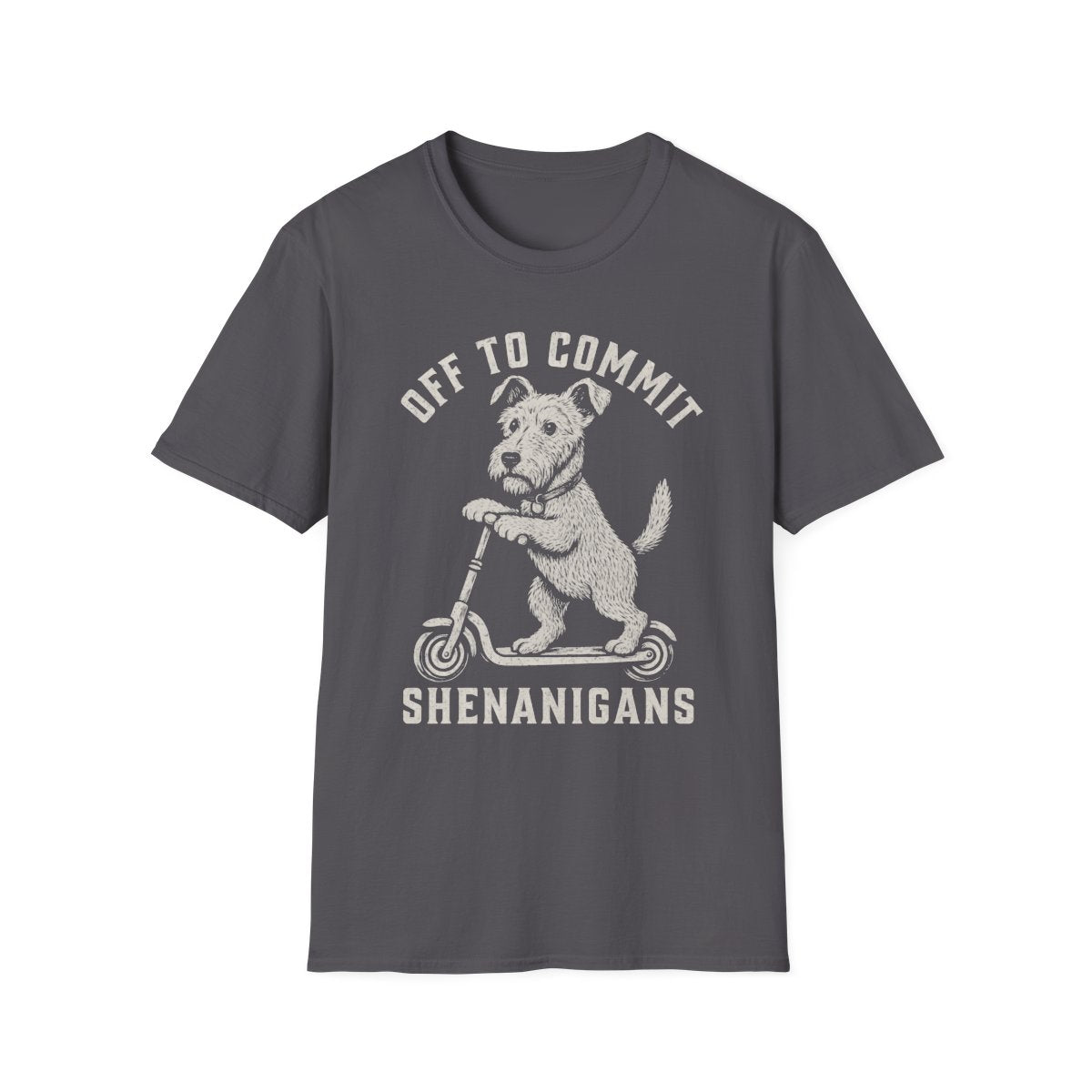 Scooter Irish Terrier Tee - Charcoal