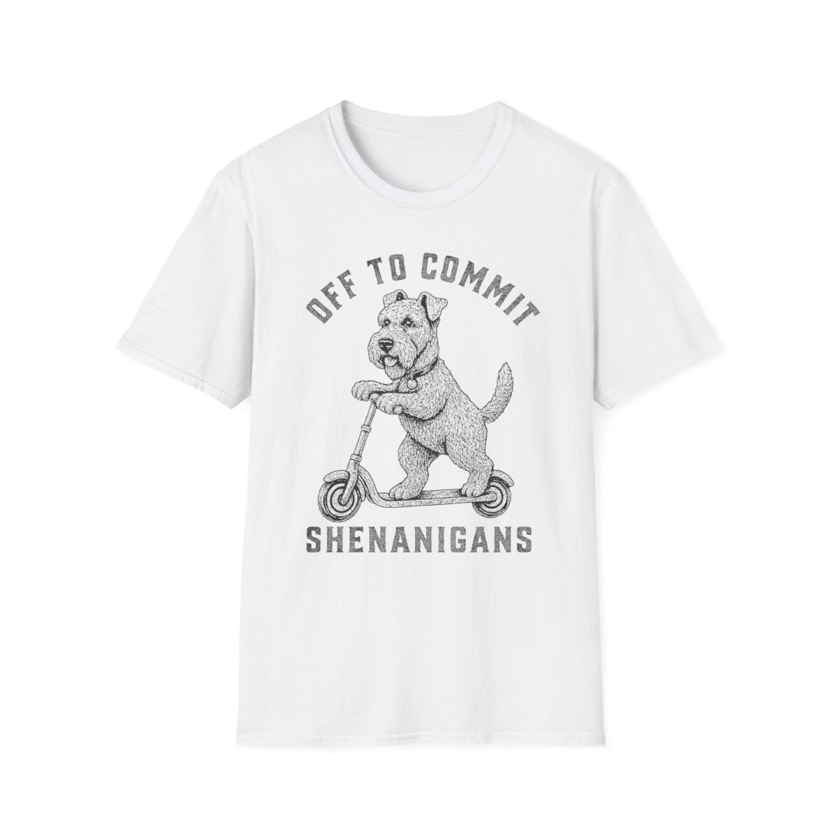 Scooter Kerry Blue Terrier Tee - White