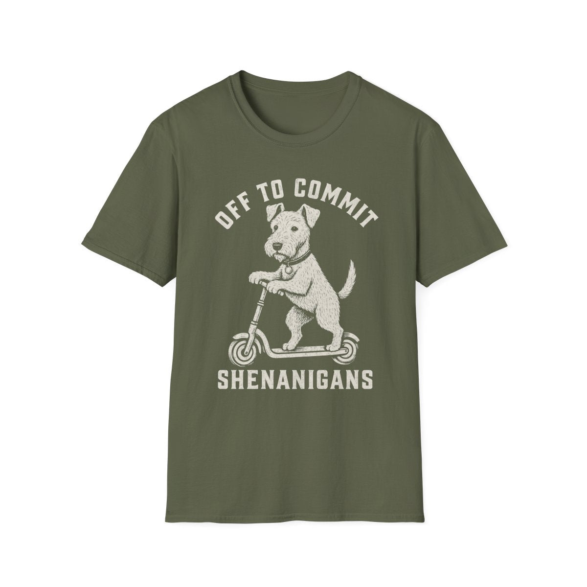 Scooter Lakeland Terrier Tee - Military Green