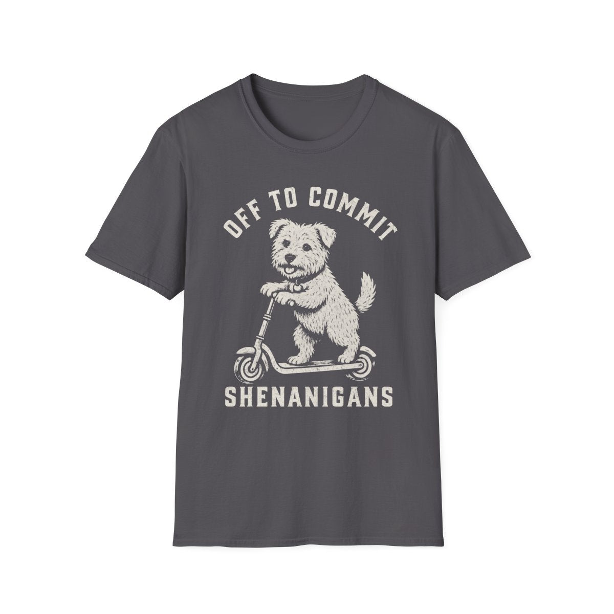 Scooter Norfolk Terrier Tee - Charcoal