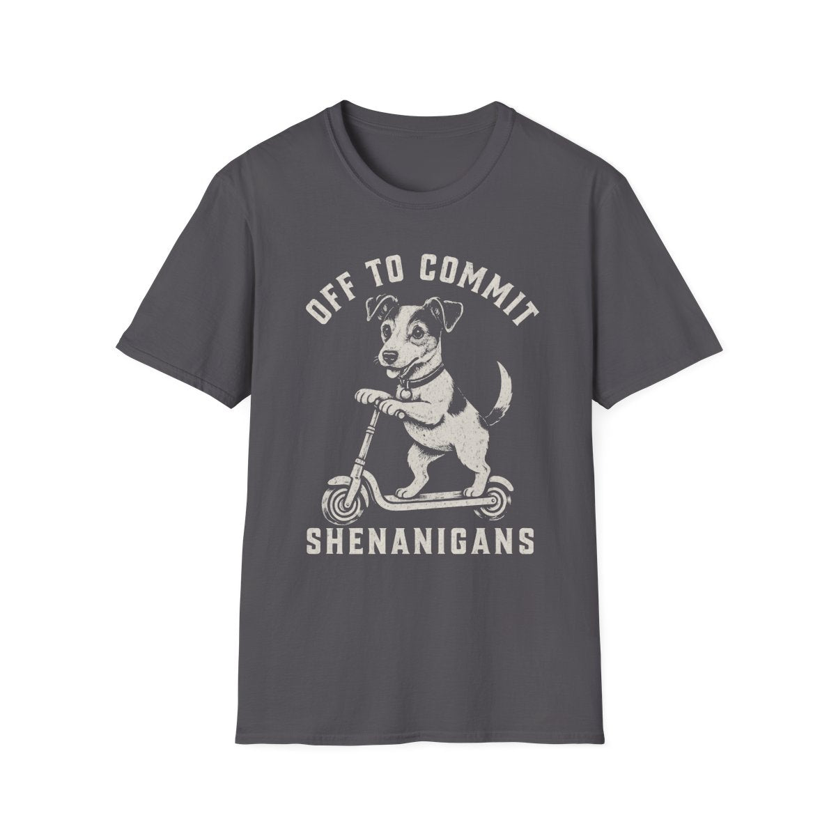 Scooter Parson Russell Terrier Tee - Charcoal