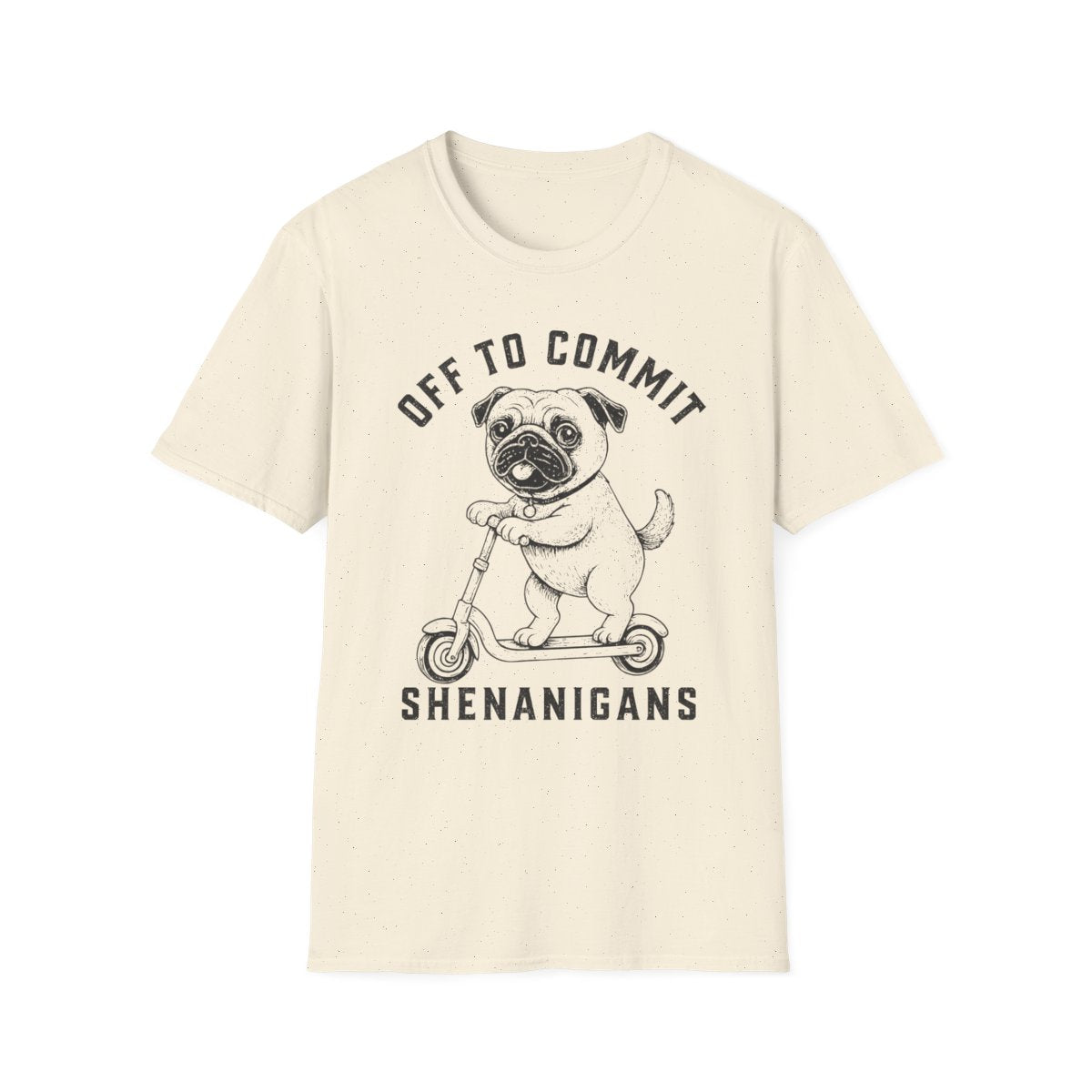 Scooter Pug Tee - Natural