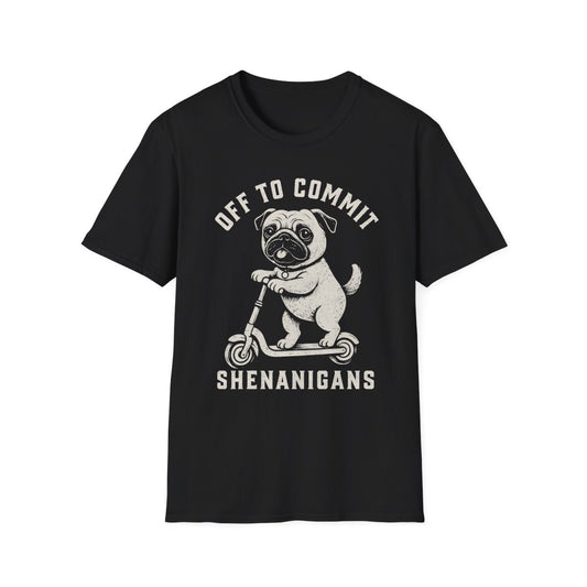Scooter Pug Tee - Black