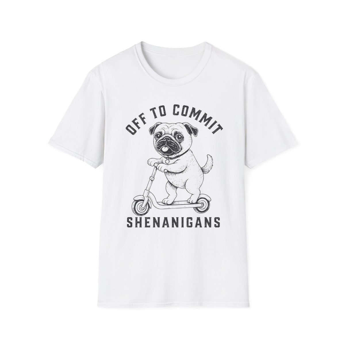 Scooter Pug Tee - White