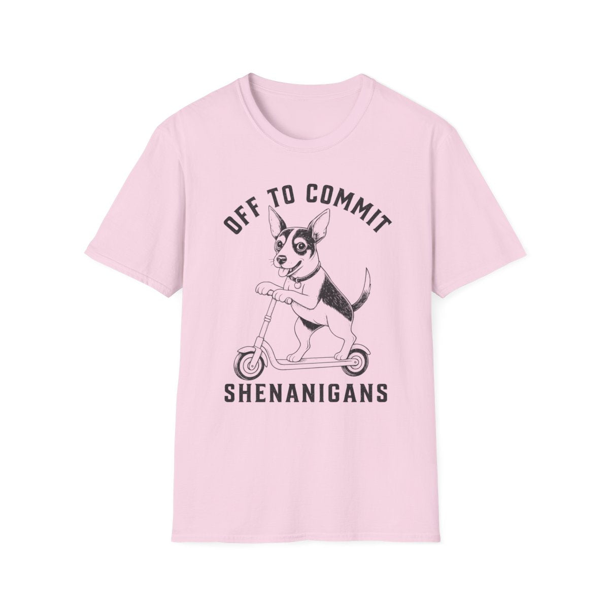 Scooter Rat Terrier Tee - Light Pink