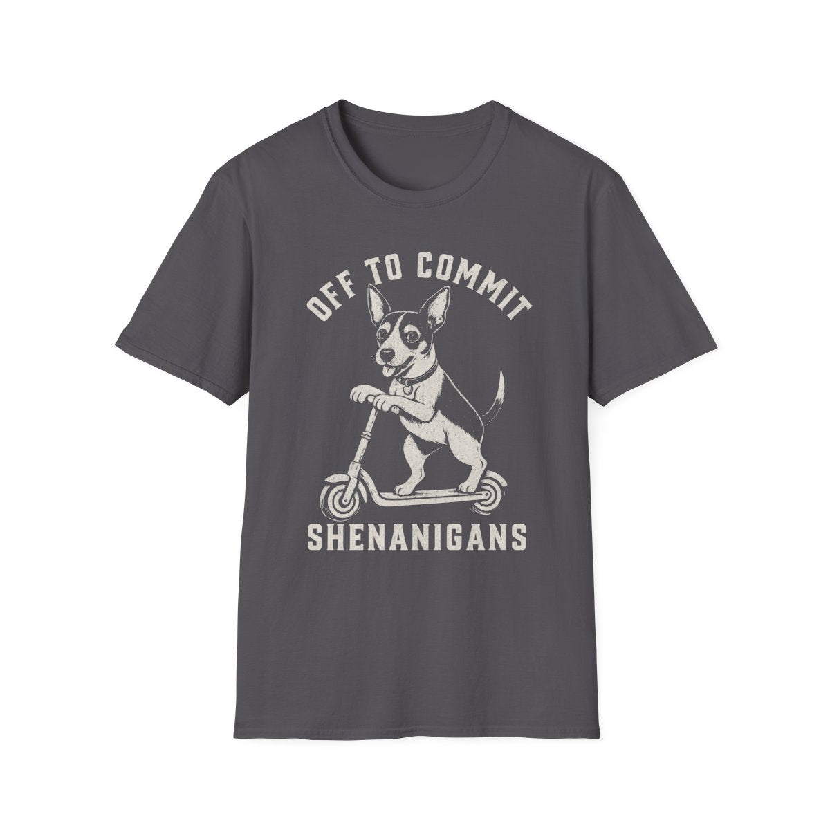 Scooter Rat Terrier Tee - Charcoal