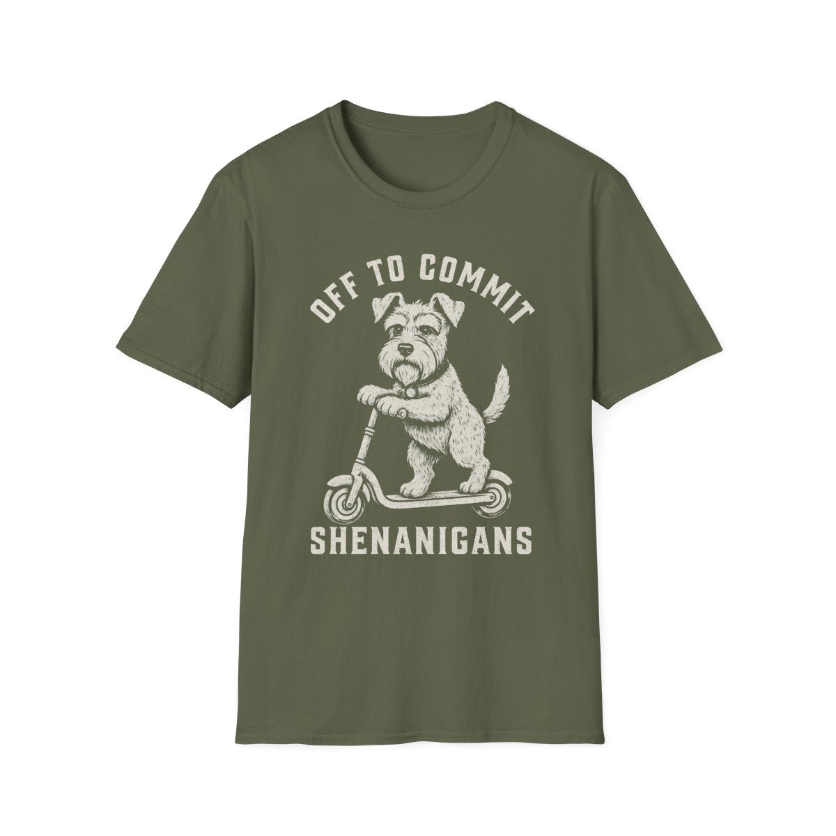 Scooter Schnauzer Tee - Military Green