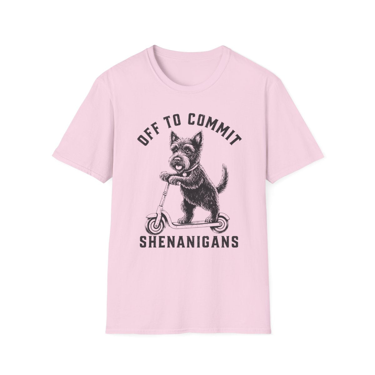 Scooter Scottish Terrier Tee - Light Pink